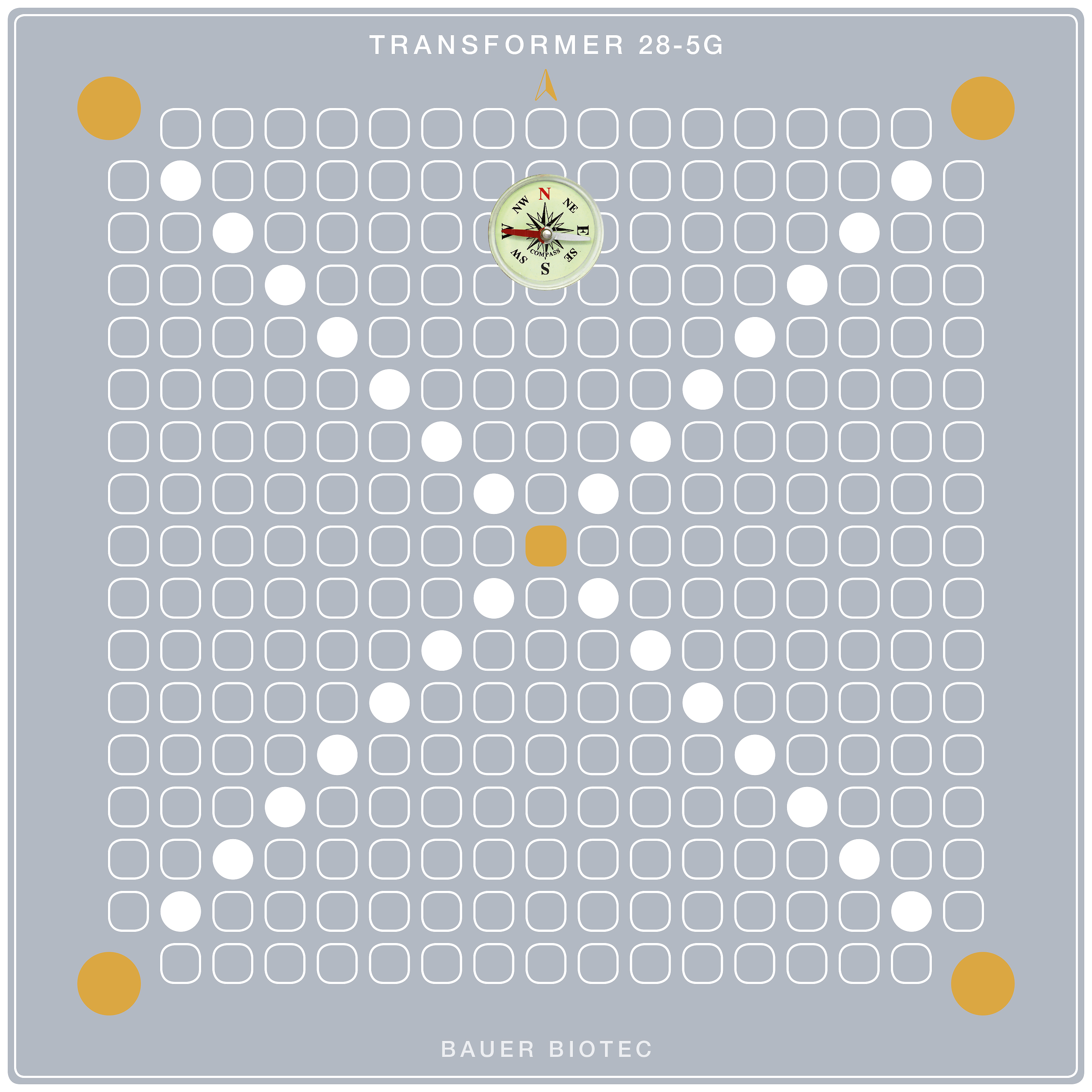 Transformer 28-5G Kunststoff-Platte mit integriertem Kompass 350x350x10mm Transformer 28-5G Kunststoff-Platte mit integriertem Kompass 350x350x10mm
